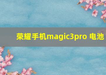 荣耀手机magic3pro 电池